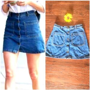 ZARA DENIM BUTTONS SKIRT 💥🌸